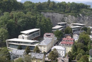 The strikingly angular and contemporary Jewels of Salzburg is a 400,000-square-foot development in Salzburg, Austria, that mimics the rock formations found in a quarry. Completed in 2014, the six new structures house 100 residences.