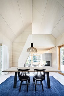 White-washed birch plywood has been used for the interior walls.