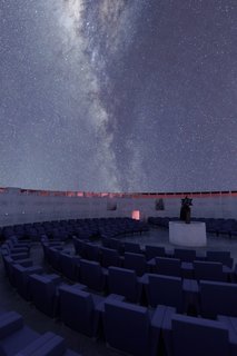 A rendering of the inner rows of seating in the planetarium.
