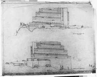 Southeast and northwest elevations of the automobile objective