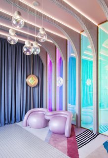 All the furnishings were designed by Patricia Bustos Studio save for the ceiling lamps, which are a Joa Herrenknecht design by the brand Bolia.