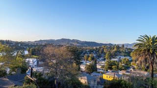 The view from the house. The Hollywood sign can be seen in the far distance.