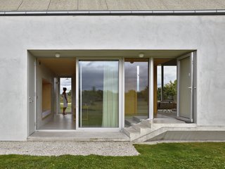 Every room can be directly accessed from the garden. The house has six entrances in total.