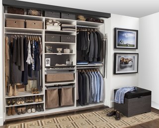 Shelves of shoes are stacked on top of one another for easy display and access while not damaging or crushing the shoes.