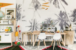 The custom Lego table reflects a lot of Rael Made designs — clean, simple, modern.