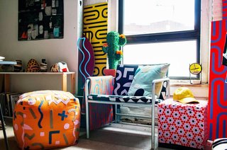 Van Dusen has no formal fashion or design training; instead, as a student at Tufts University in Boston, she created her own major called "Psychology of Design," studying various disciplines throughout art history through the lens of neuroscience.