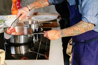Lefebvre sears rib-eye steak. "What I like most about Fisher & Paykel products is how functional they are for our daily life as well as the power they have," he says. "With the induction cooktop, my kids are able to safely prepare food for me and my wife, and the clean-up is so easy."