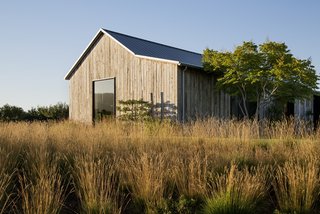 The Portola Valley Barn blends into its rustic setting.