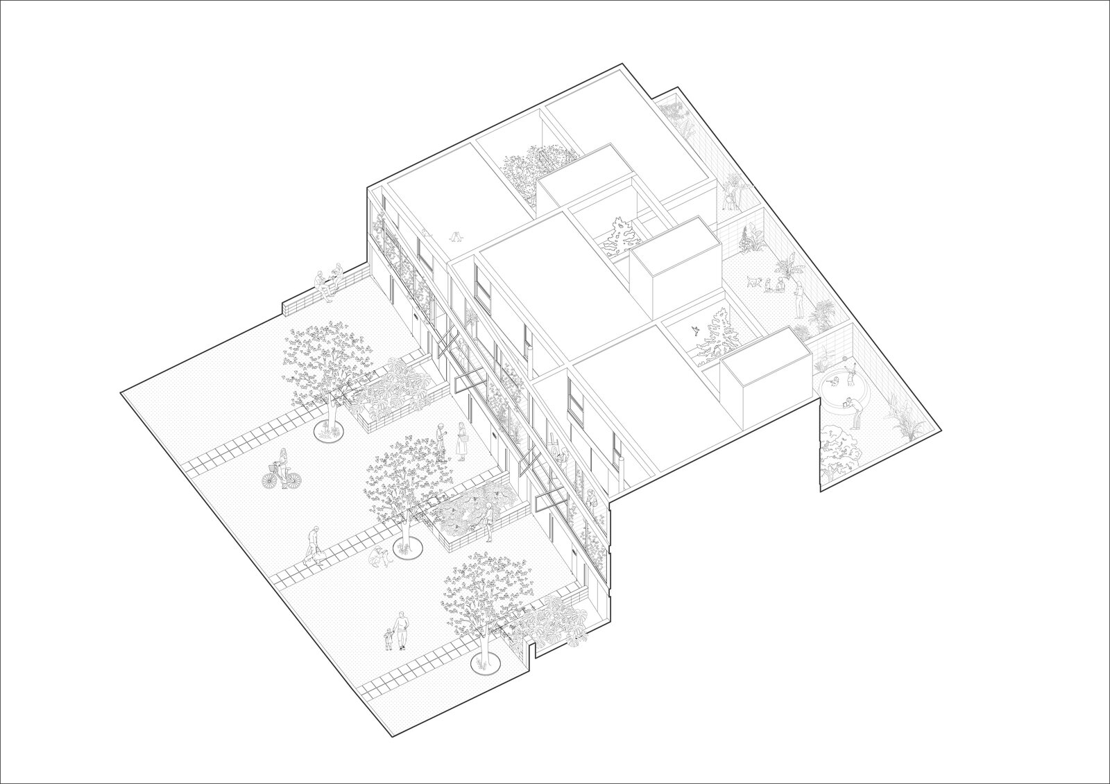 Photo 2 of 24 in Three houses and a carob tree / Baldío Arquitectura by