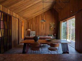 Burnt-Orange Corrugated Steel Clads This Australian Saltbox House