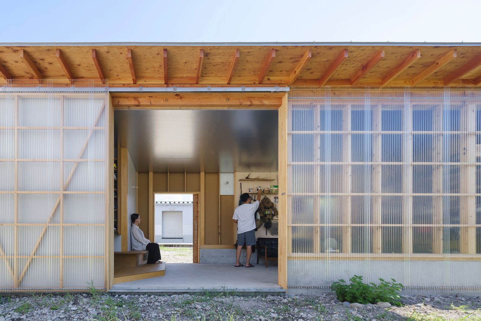 You Enter This Japanese Home Through the Camping Gear Storage Area