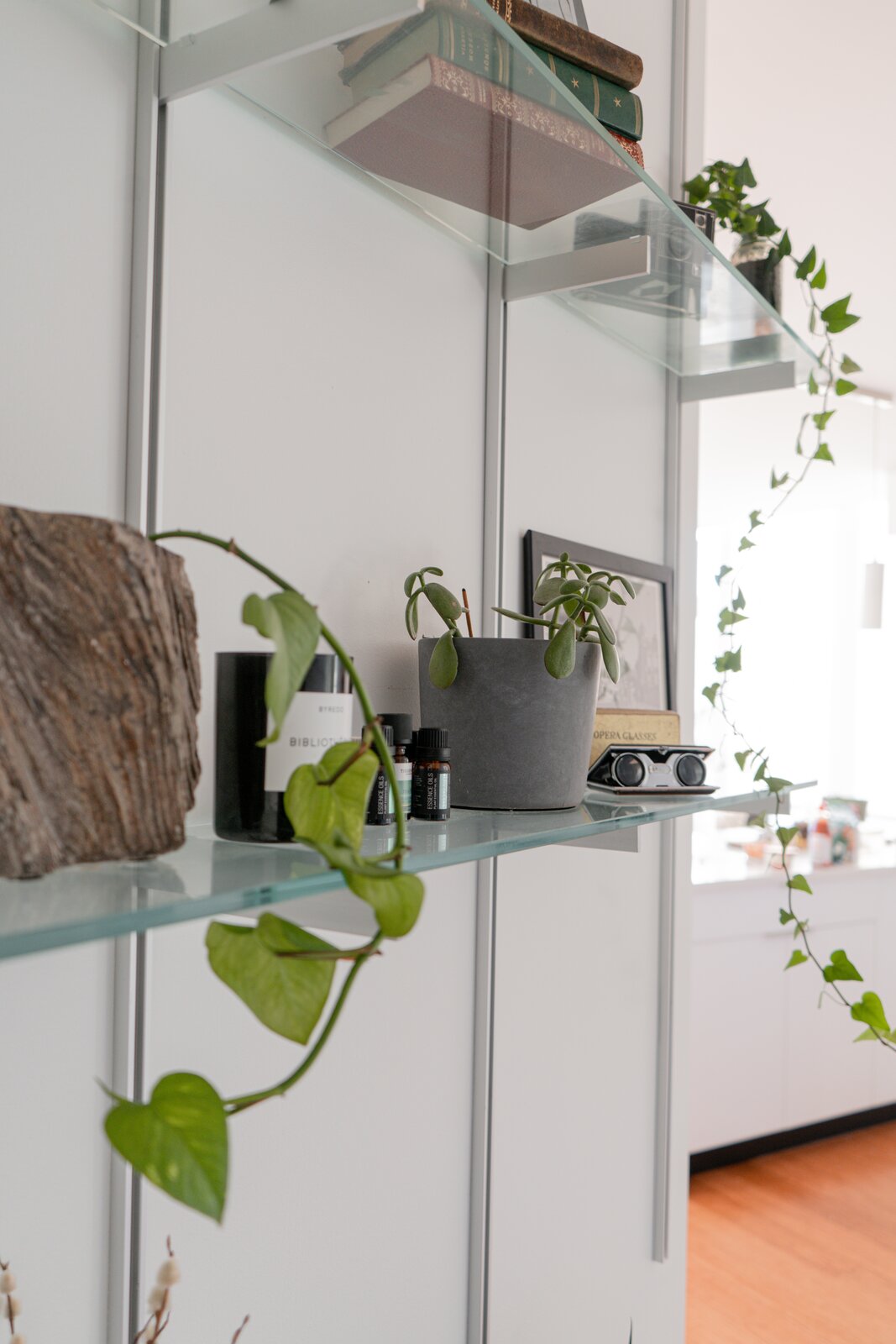 Beautiful view of Dark Wood Frame Scandinavian Interior