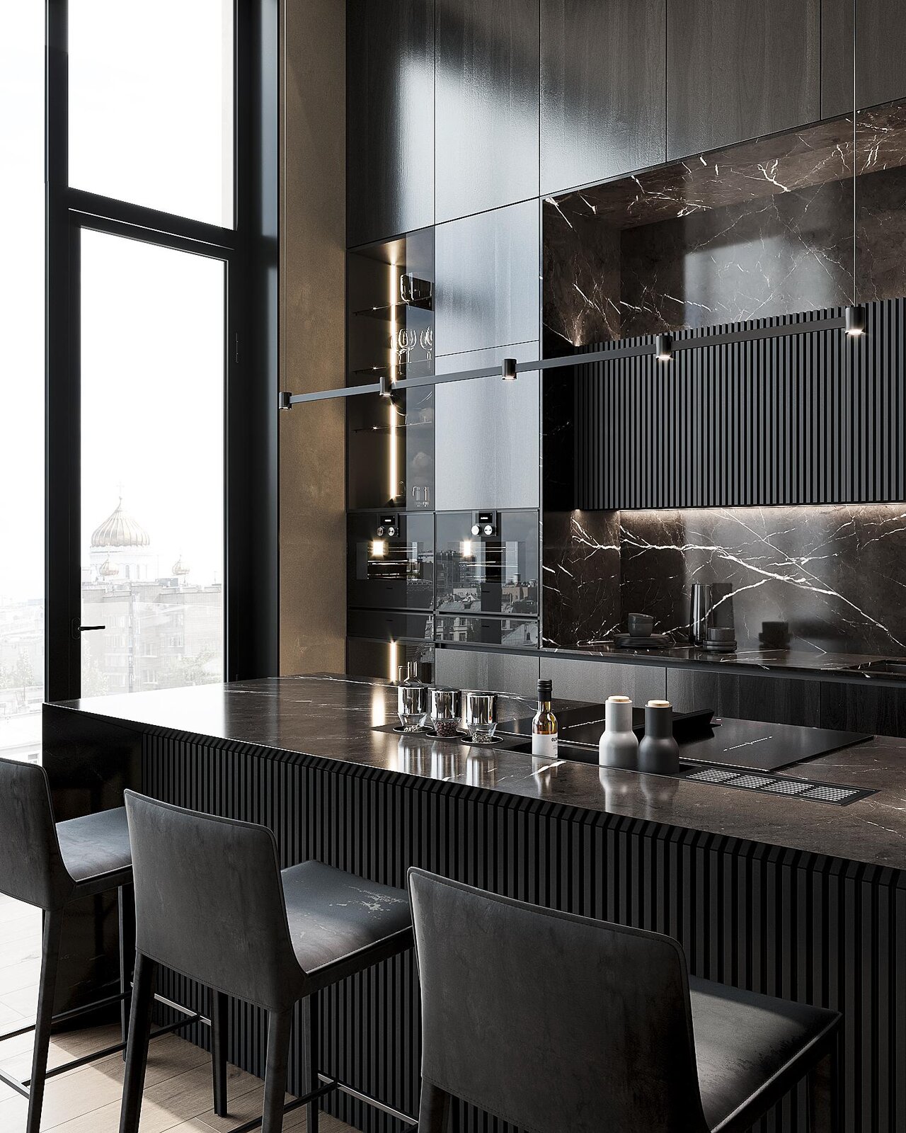 Photo 5 of 34 in BLACK LUXURY - penthouse by SENCE ARCHITECTS - Dwell - Designer Black Penthouse Suites