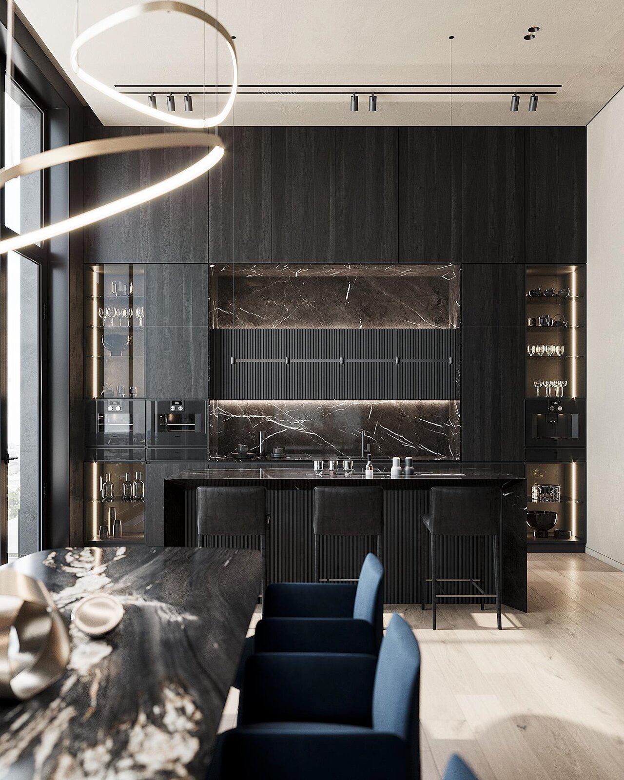 Image showcasing Photo 10 of 34 in BLACK LUXURY - penthouse by SENCE ARCHITECTS - Dwell