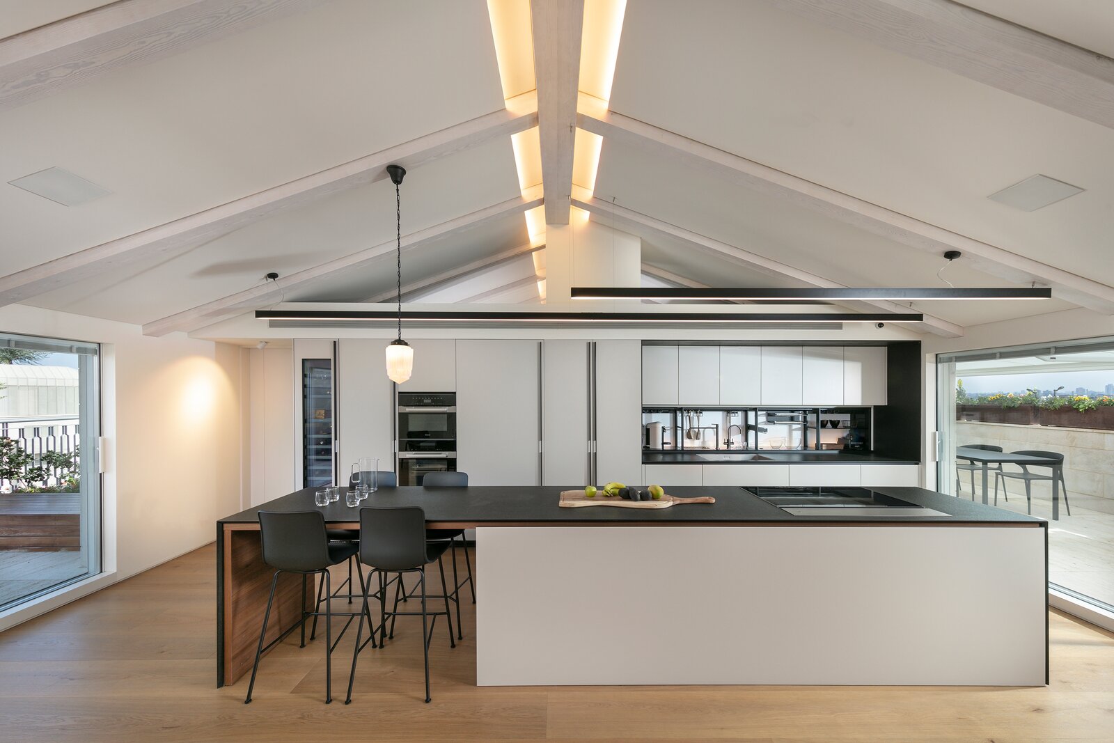 Illustration of Efficient Apartment Penthouse With Private Balcony
