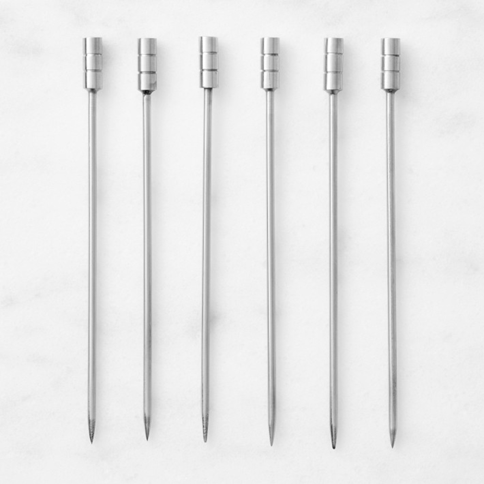 WilliamsSonoma Short StainlessSteel Cocktail Picks, Set of 6 by