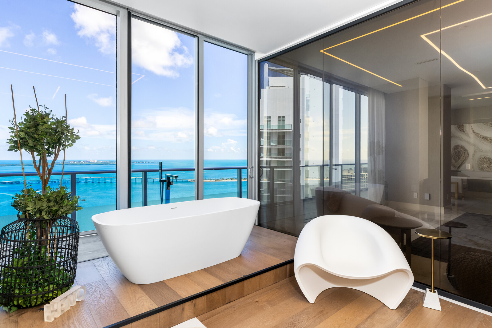 Picture of Photo 6 of 7 in Double Decker Penthouse is Encased in Glass and Marble ...