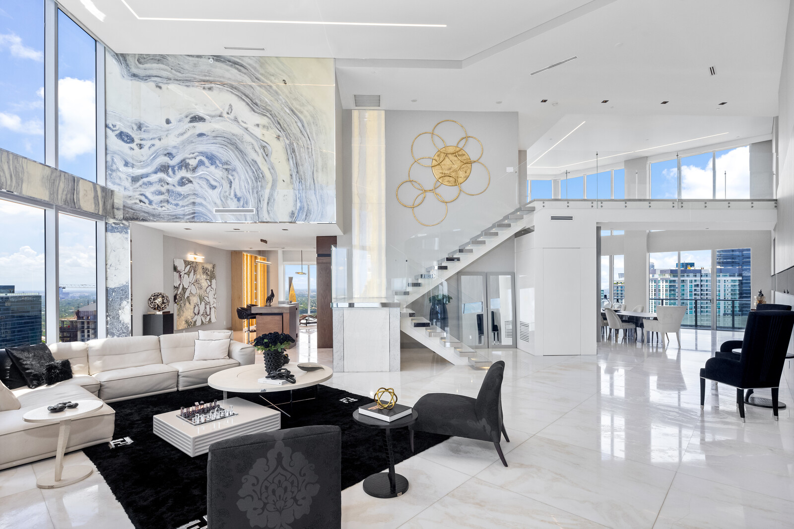 Photo inspiration: Visual Reference: Double Decker Penthouse Is Encased In Glass And Marble With