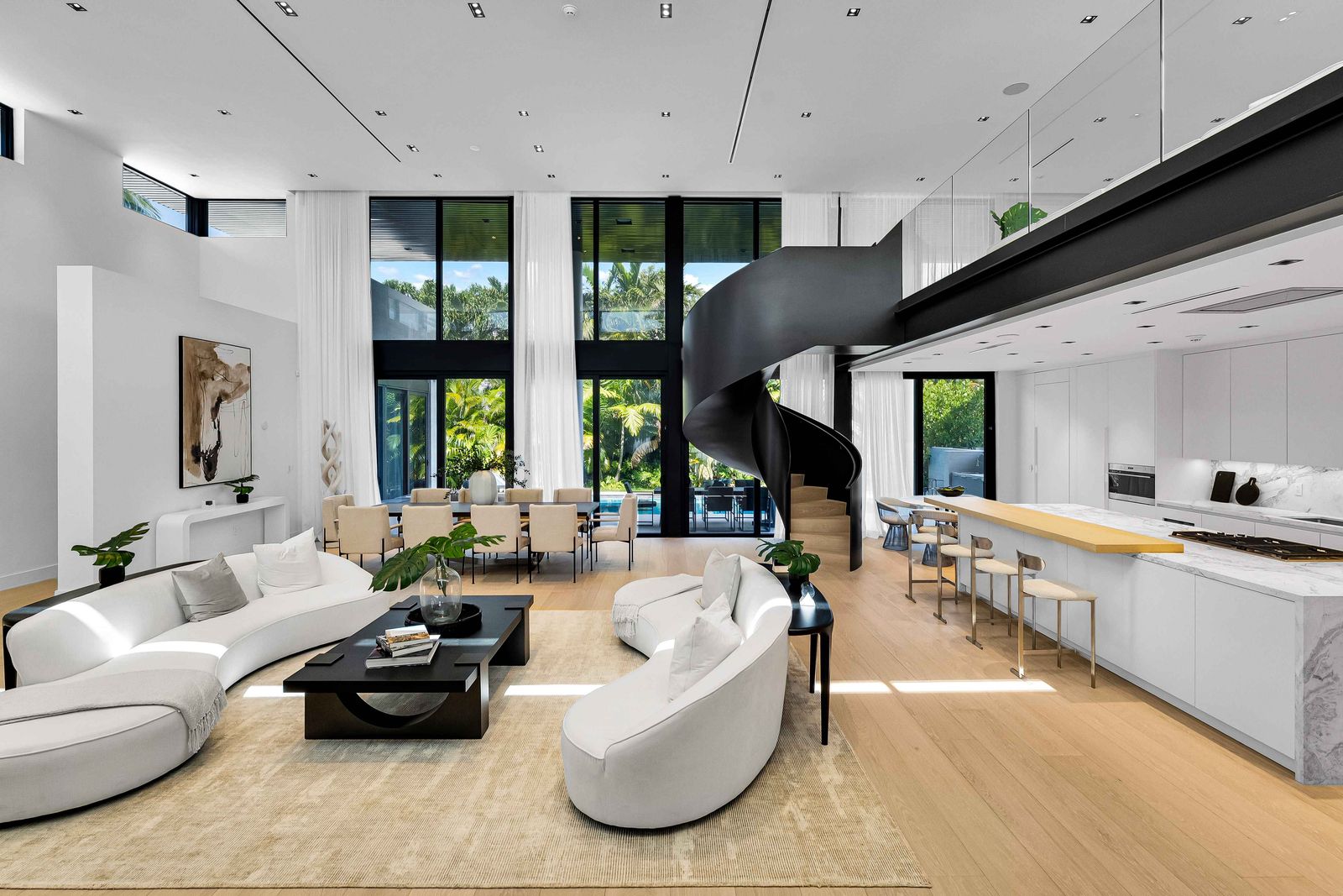 Gallery-Style Modern Masterpiece with $200k Staircase, Sculptural ...